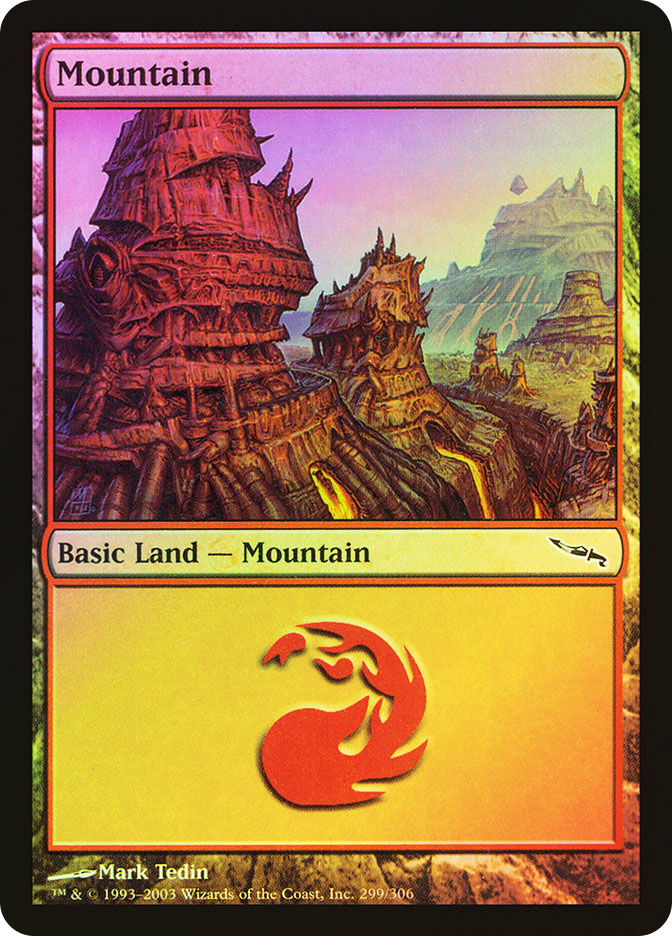 MTG Mountain #302 Mirrodin Foil NM+