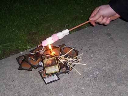 Marshmallows roasting on an open (seal of) fire